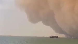 Large sandstorm over Suez Canal
