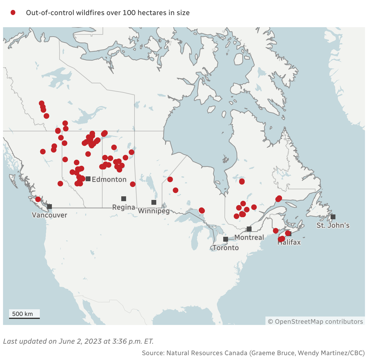 Here’s where wildfires are burning in Canada right now
