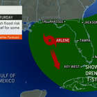 What effects will Tropical Storm Arlene have on the US coast?