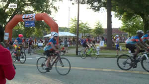 Watch cyclists set off for Bike MS: Colonial Crossroads ride from Richmond to Williamsburg