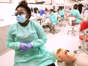 Somkene Okwuego, 23, attends a class at the Herman Ostrow School of Dentistry of USC. Okwuego is trying to answer the growing need of healthcare for the aging population. ((Genaro Molina / Los Angeles Times))