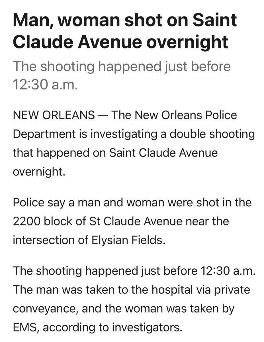 Double shooting at St Claude and Elysian Fields - Huntlee Village