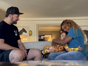Serena Williams hugs daughter Olympia as the retired tennis star’s husbamd Alexis Ohanian looks on. (Screenshot – YouTube video)
