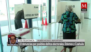 La FISEL de la FGR informó que hasta las 15:30 horas de la jornada electoral se han recibido dos denuncias de carácter federal, ambas en el Estado de México, que se suman a las 20 previas entre dicha entidad y Coahuila.
