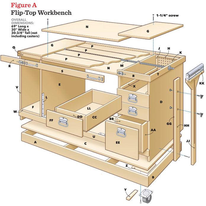 How to Build a Space-Saving Flip-Top Workbench