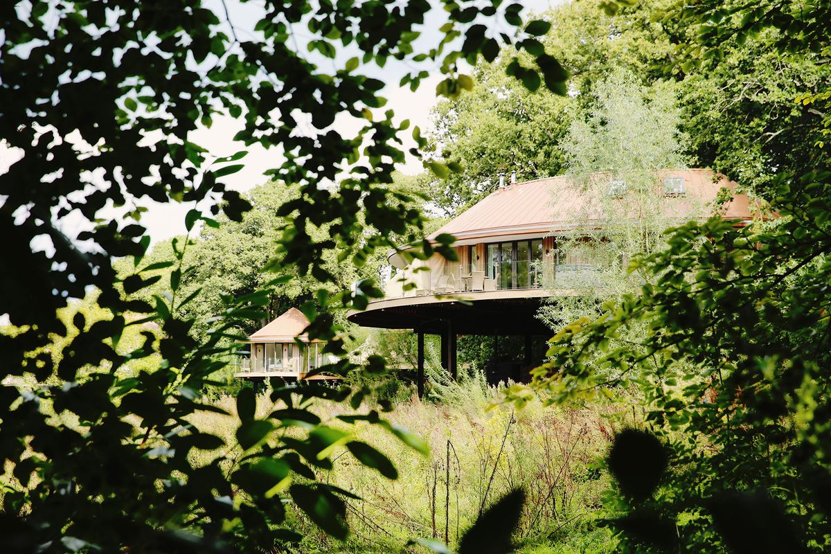 <p>The main wing of this stately country house hotel may look like Downton Abbey, but its <a href="https://www.chewtonglen.com/treehouses/">luxury treehouse suites</a> feel like an entirely different world. You'll forget you're a stone's throw from the sea in this beautiful stretch of historic New Forest National Park. The treehouses, which can host up to four adults, have gorgeous bathrooms with a freestanding bathtub, marble floors, and panoramic (and private) views. Private terraces, outdoor hot tubs, and woodburning stoves are other amenities to soak up. All come with a daily breakfast hamper and a concierge to ensure your stay in the forest is divinely comfortable. Should you want to venture out (and honestly there's no reason to), the main hotel has an award-winning spa.</p><p><a class="body-btn-link" href="https://www.chewtonglen.com/">BOOK NOW</a></p>