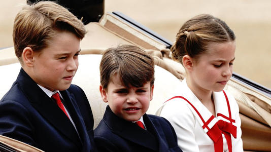 The King's grandchildren travelled in a carriage during the Trooping the Colour ceremony