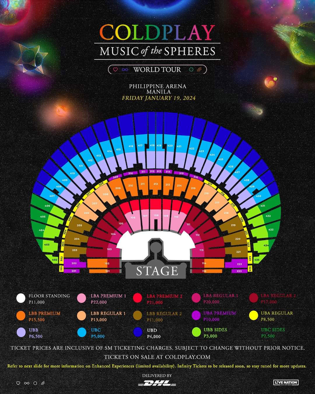 Coldplay releases ticket prices, seat plan for Manila concert in 2024