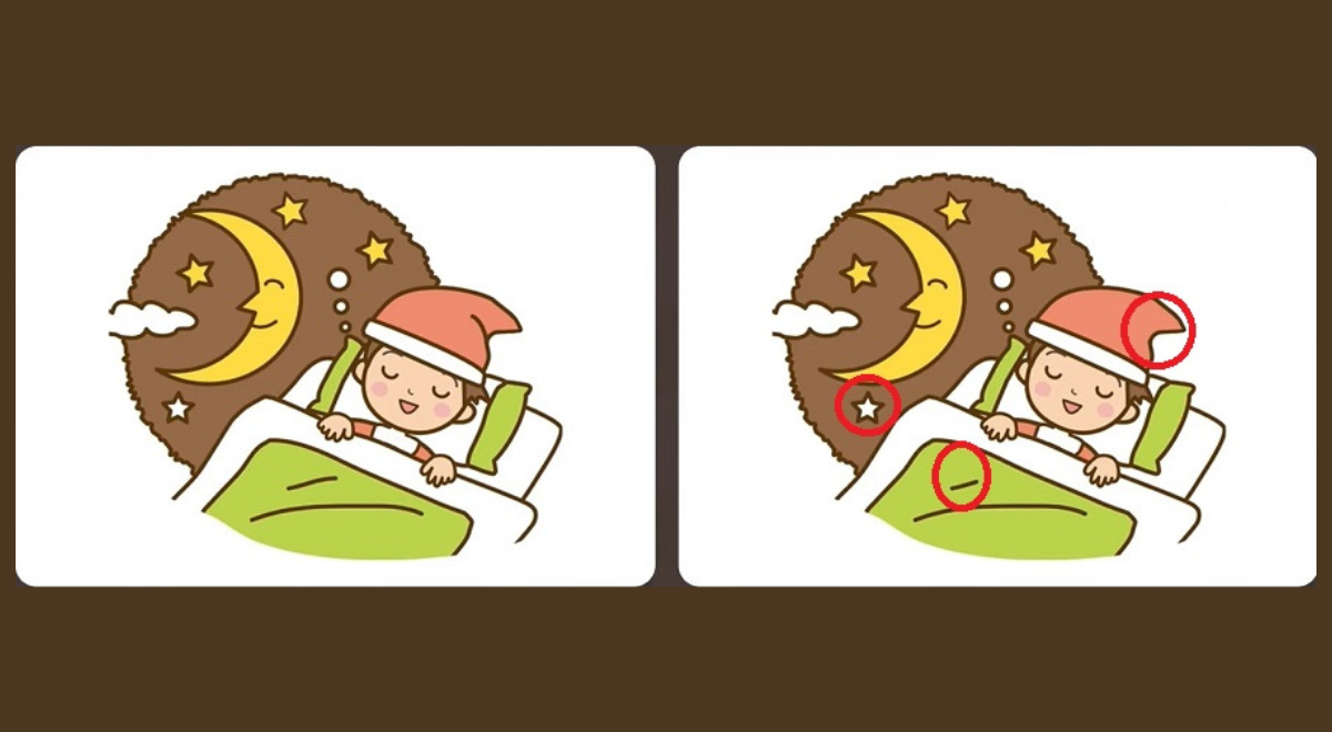 reto extremo: ¿encontrarás las 3 diferencias entre los niños durmiendo en 8 segundos?