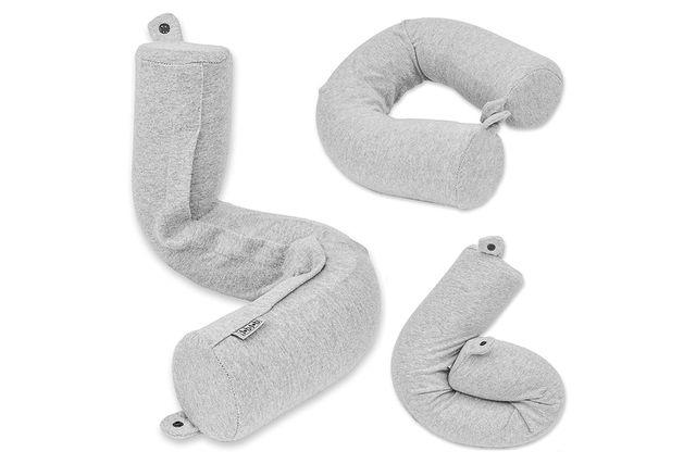 amazon, a flight attendant designed this oddly-shaped travel pillow to help you sleep, even in the middle seat