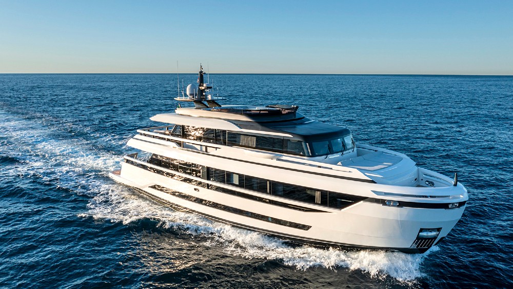 <p>This broad-beamed 96-footer is from the Italian builder Extra Yachts, which is part of the Palumbo Superyachts Group. While it’s called the Triplex, there are actually four levels if you include the cozy upper sundeck with its outdoor kitchen, dining area and oversized sunpads. The exterior comes courtesy of Italian designer Francesco Guida, while interiors are by Milan-based Hot Labs. Both teams have made the most of the yacht’s class-leading 25-foot beam. Notable features include a vast full-beam master on the main level and an upper salon dedicated entirely to dining, with a table for 10, an open chef’s galley and an adjoining outdoor bar. Twin Volvo IPS1350s deliver a 16.5-knot top speed. Priced from $12 million.</p>