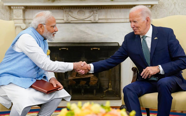 Narendra Modi India prime minister Joe Biden US president visit Washington White House arms deal - AP Photo/Evan Vucci