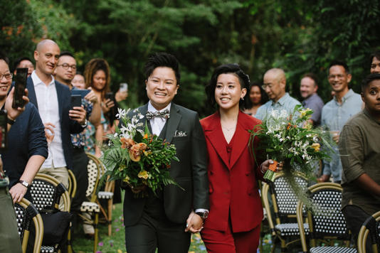 Cally and Ching at their wedding in Melbourne. Image courtesy of Cally Cheung and Ching Sia
