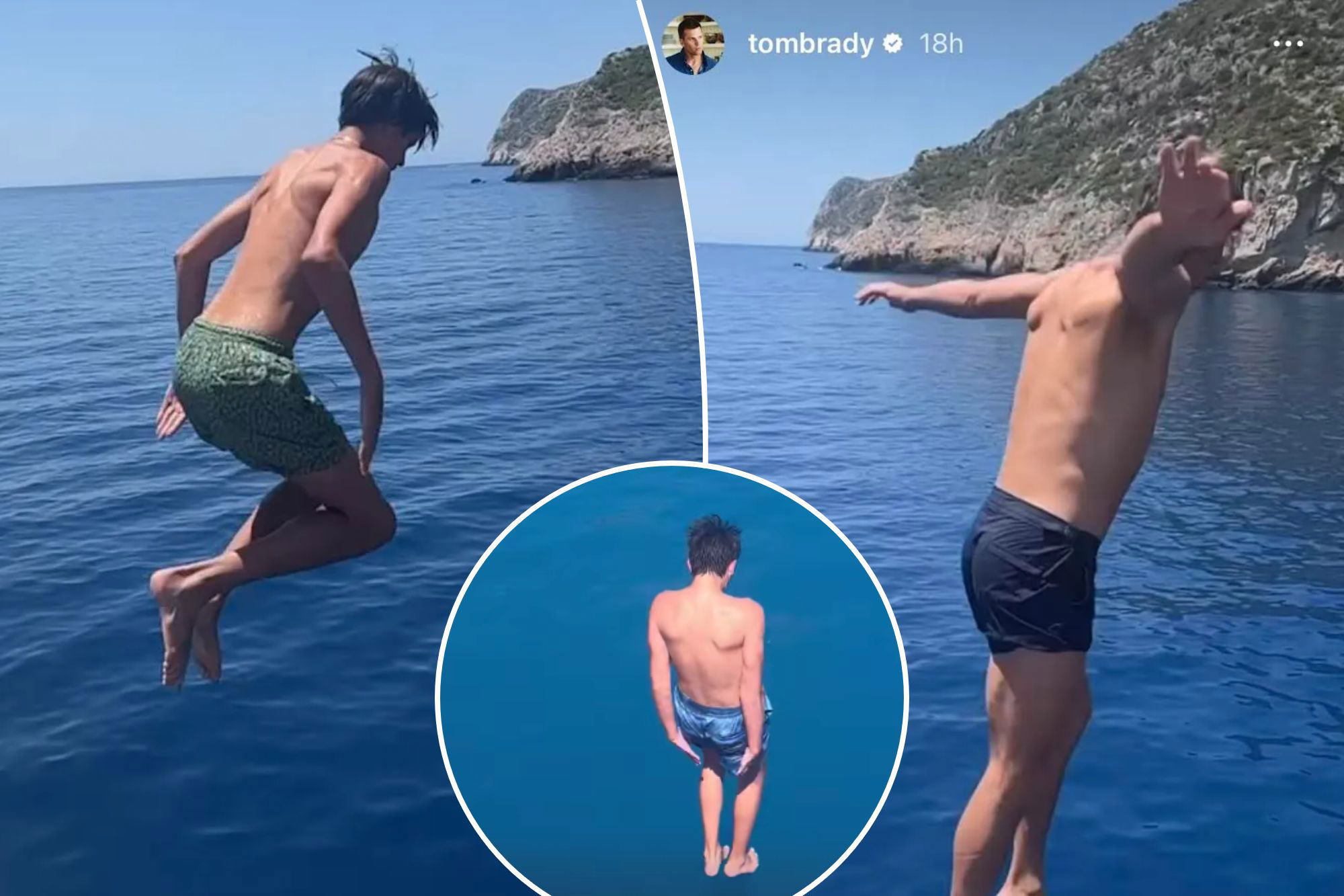 tom brady jumping off yacht