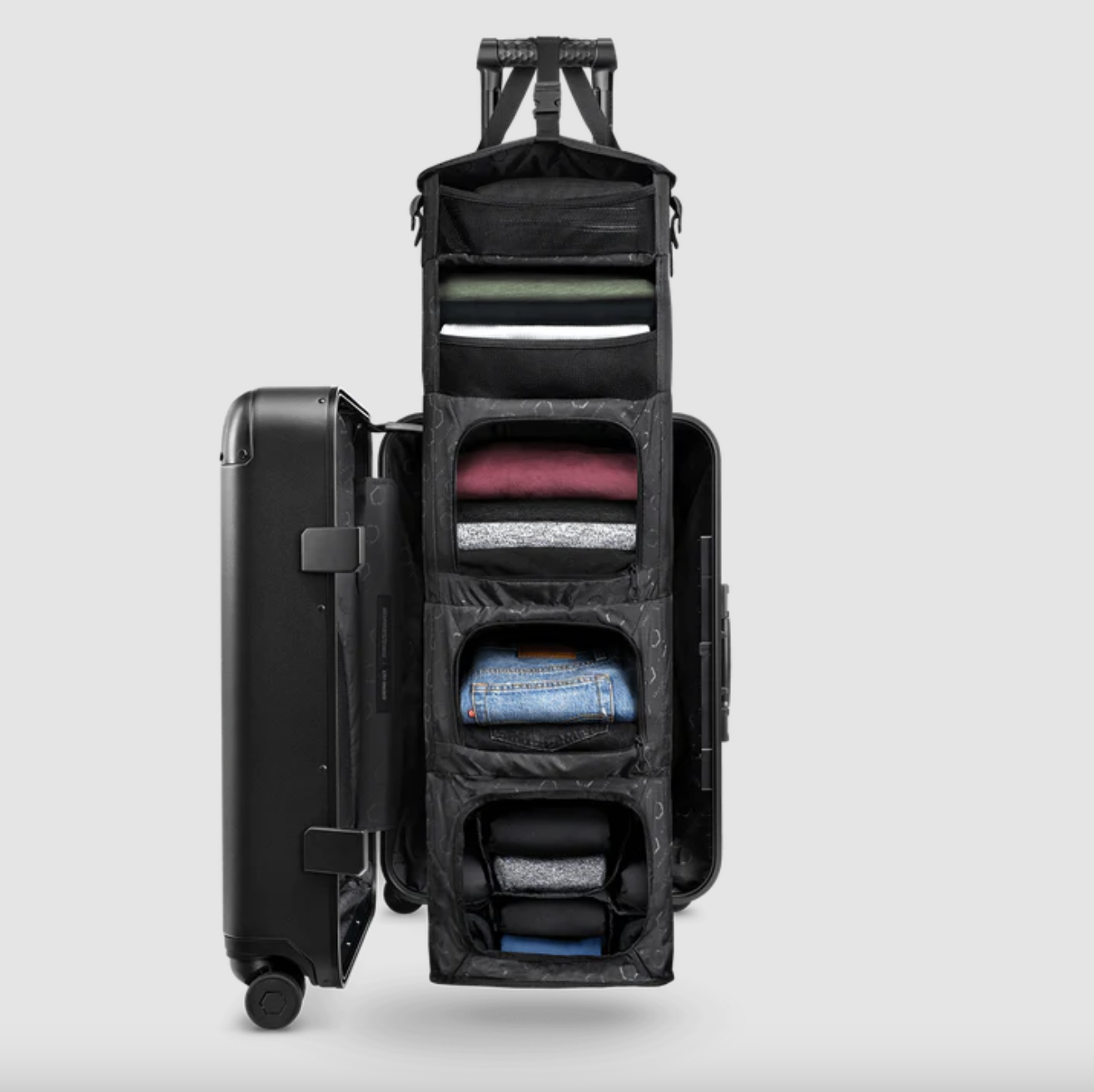<p><strong>$275.00</strong></p><p>Solgaard's expanding closet-style spinners are the biggest innovation in carry-on luggage since Away introduced its integrated Li-ion battery back in 2015. Heck, even <em>Time</em> magazine named Solgaard bags one of its <a href="https://time.com/collection/best-inventions-2018/5455672/the-carry-on-closet/">Best Inventions of 2018</a>. The built-in shelving system allows you to organize outfits rather than just toss in a pile of clothes, letting you dial in various looks for particular events and arrive with everything you might need. </p><p>The <strong>Carry-On Closet</strong> is constructed with a tough polycarbonate shell and an aluminum frame and features an integrated USB charging port. Five internal shelves compress when the suitcase is closed, keeping your clothes neat during travel. When you arrive, just open it up and let your travel closet expand. The interior lining is made from 100% recycled ocean-bound plastic. </p><a class="body-btn-link" href="https://www.amazon.com/solgaard-carry-closet-luggage/s?k=solgaard+carry+on+closet+luggage&tag=syndication-20&ascsubtag=%5Bartid%7C10064.g.44130437%5Bsrc%7Cmsn-us">shop solgaard at amazon</a>