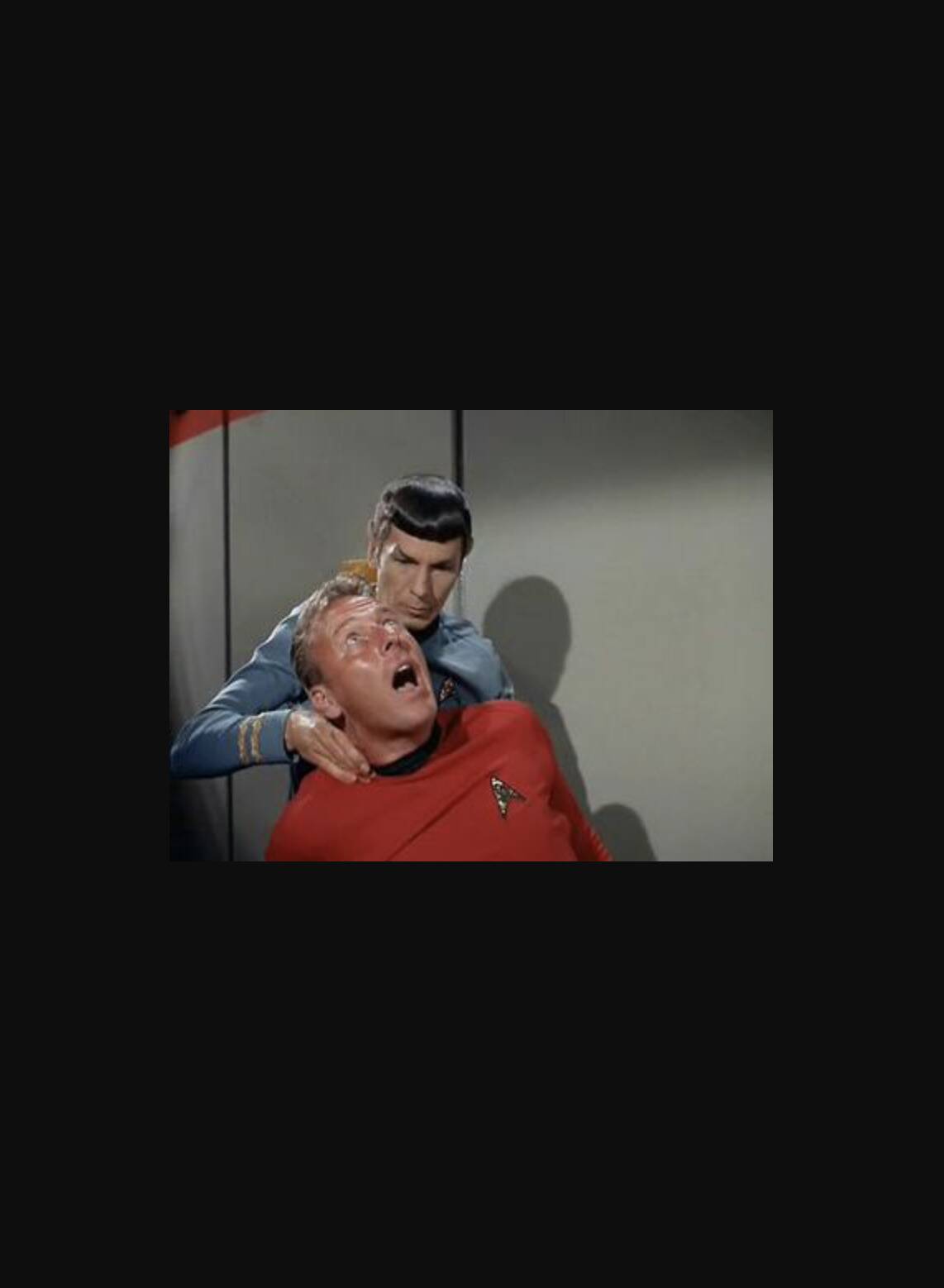 <p>Leonard Nimoy was a method actor before his role as Spock in the TV series. Nimoy is credited with inventing the Vulcan grip. This maneuver, performed by joining the fingers in a specific pattern and applying pressure to the neck, swiftly immobilized opponents. </p> <p>Affectionately dubbed the "Vulcan nerve pinch," it became a trademark move synonymous with Spock's logical and formidable nature.</p>