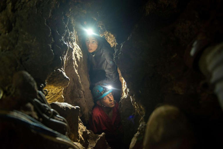 Researchers ventured into the Rising Star cave in South Africa’s Cradle of Humankind World Heritage Site in July 2022. The passage is about 12 inches wide at its biggest opening, and gets as small as 7.5 inches wide.