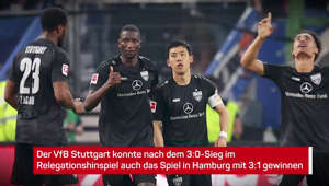 Der VfB Stuttgart gewinnt auch das Rückspiel in der Relegation gegen den Hamburger SV. Die Schwaben gewannen mit 3:1 trotz 0:1-Rückstand und bleiben somit in der Bundesliga.