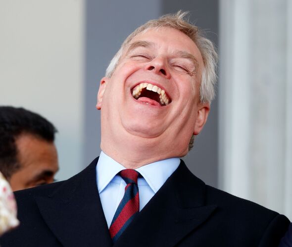 prince andrew laughs as he gets stuck behind an 'oblivious' dog walker