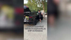 Lance Stroll deja su Aston Martín en la acera de un gimnasio de Barcelona y aparece la policía