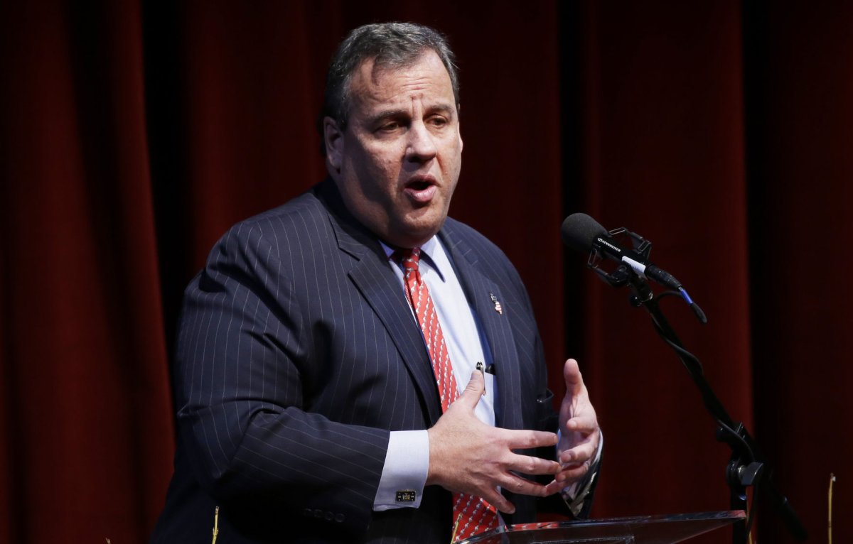 Former New Jersey Gov. Chris Christie, pictured speaking at a memorial service for Gov. Brendan Byrne in 2018, spoke against using tactics that divide voters when he announced his candidacy for the 2024 Republican presidential nomination. File photo by John Angelillo/UPI