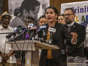 Gabby Trejo, executive director of Sacramento ACT, speaks during a news conference in Sacramento on June 6, 2023, about the arrival of three dozen migrants in the past four days. (Renée C. Byer/AP)