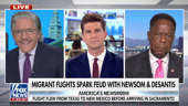 Fox News contributor Leo Terrell and 'The Five' co-host Geraldo Rivera discuss the growing feud between Gov. Newsom and Gov. DeSantis over migrant flights.