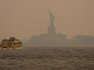 The Statue of Liberty is shrouded in smoke