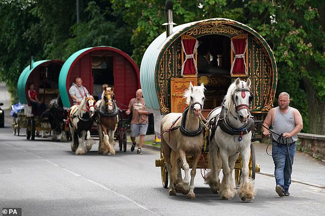travellers in caravans descend on appleby for europe's biggest horse fair