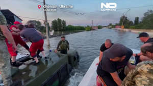 Les sauveteurs continuent d'évacuer les habitants bloqués par les eaux après la destruction partielle du barrage de Kakhovka, dans le sud de l'Ukraine.