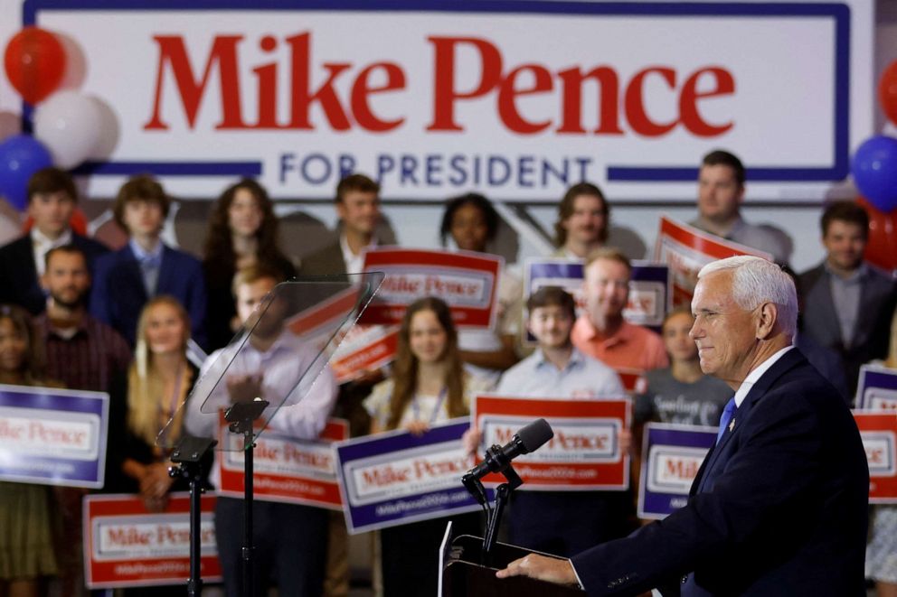 Mike Pence, kicking off 2024 campaign, suggests Trump can 'never' be