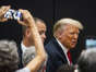 Former US President Donald Trump arrives during a visit to a Team Trump Volunteer Leadership Training, at the Grimes Community Complex in Grimes, Iowa, US, on Thursday, June 1, 2023. Trump returned to the state on Wednesday to begin a series of appearances and interviews, including a Fox News town hall with Sean Hannity that will be broadcast today.