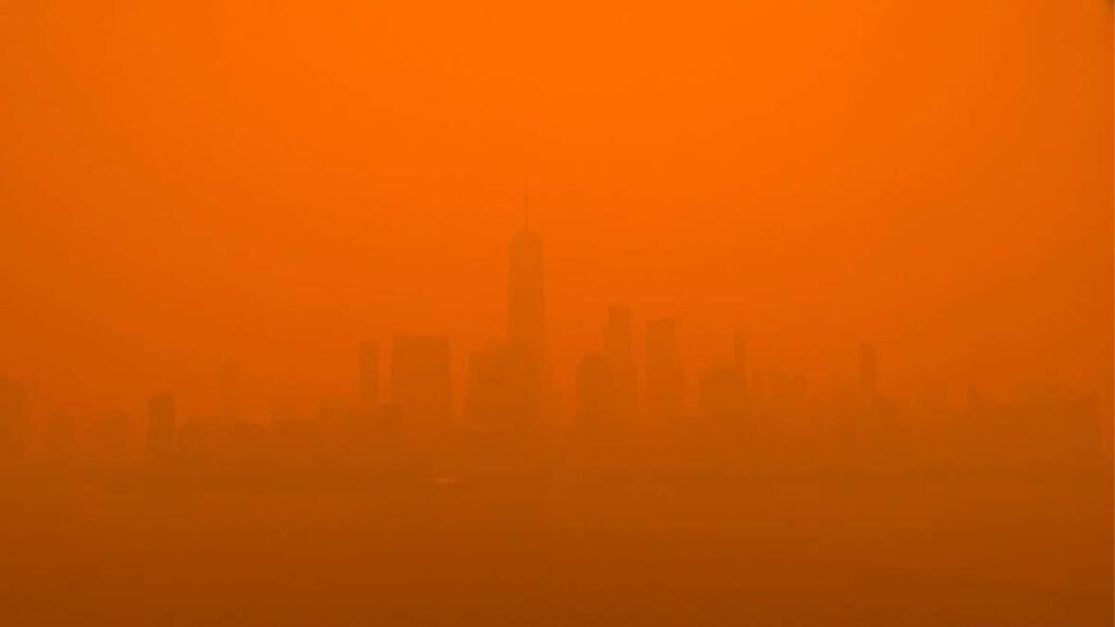 comment expliquer les images apocalyptiques de la pollution à new york ?