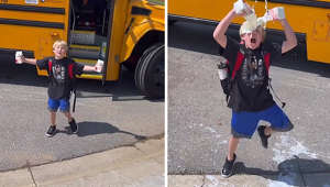 First grader does epic Steve Austin impression for school's end