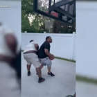 Video: Check out this driveway basketball dunk that gets ugly