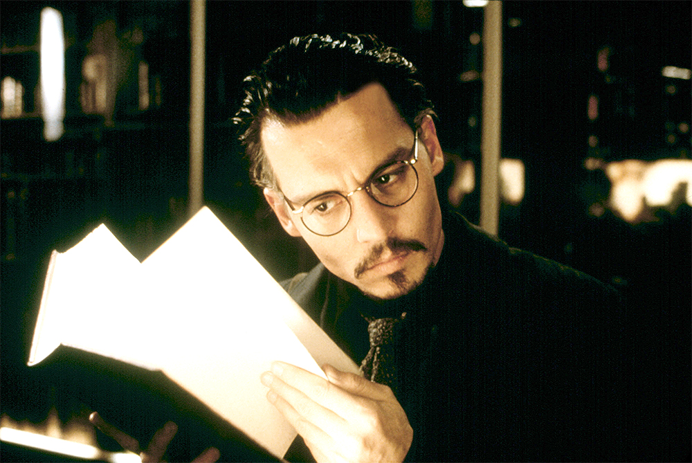<p>Johnny Depp, seen here at age 36, in 1999’s ‘The Ninth Gate.’ Controversial in that it was directed and produced by Roman Polanski, the mystery thriller film was met with middling reviews and a lukewarm box office.</p>