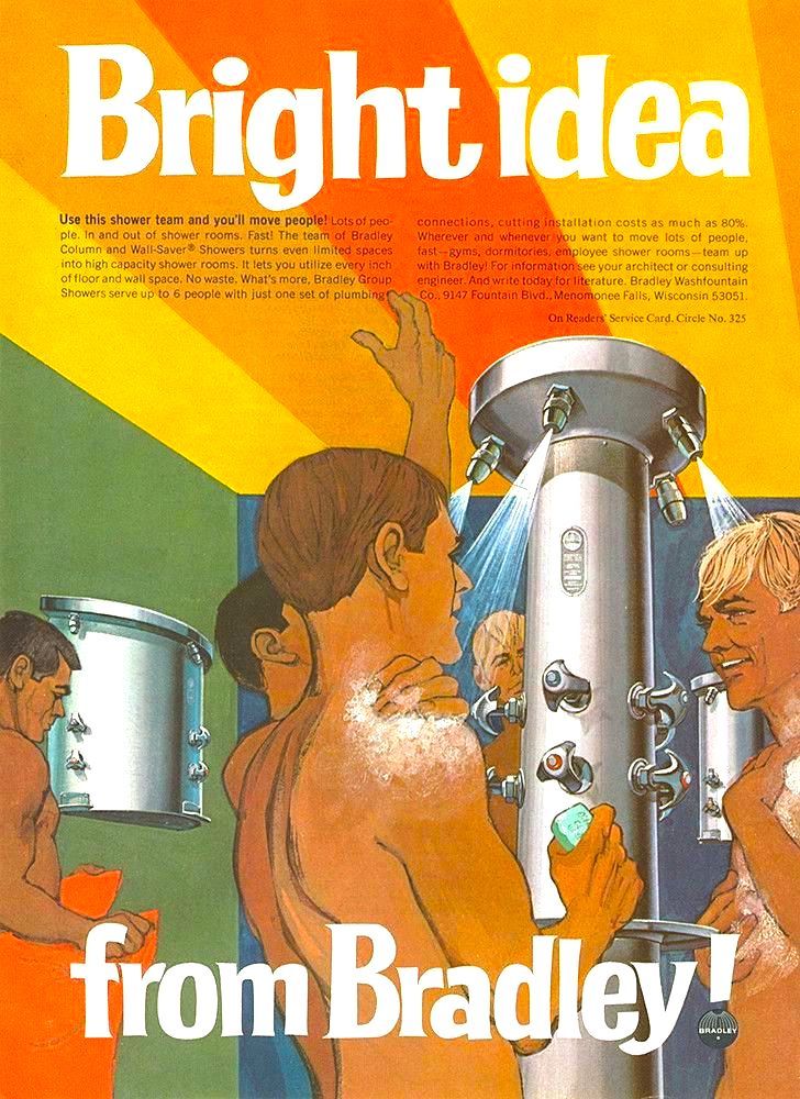 you cannot tell us these vintage group shower ads weren't gay af
