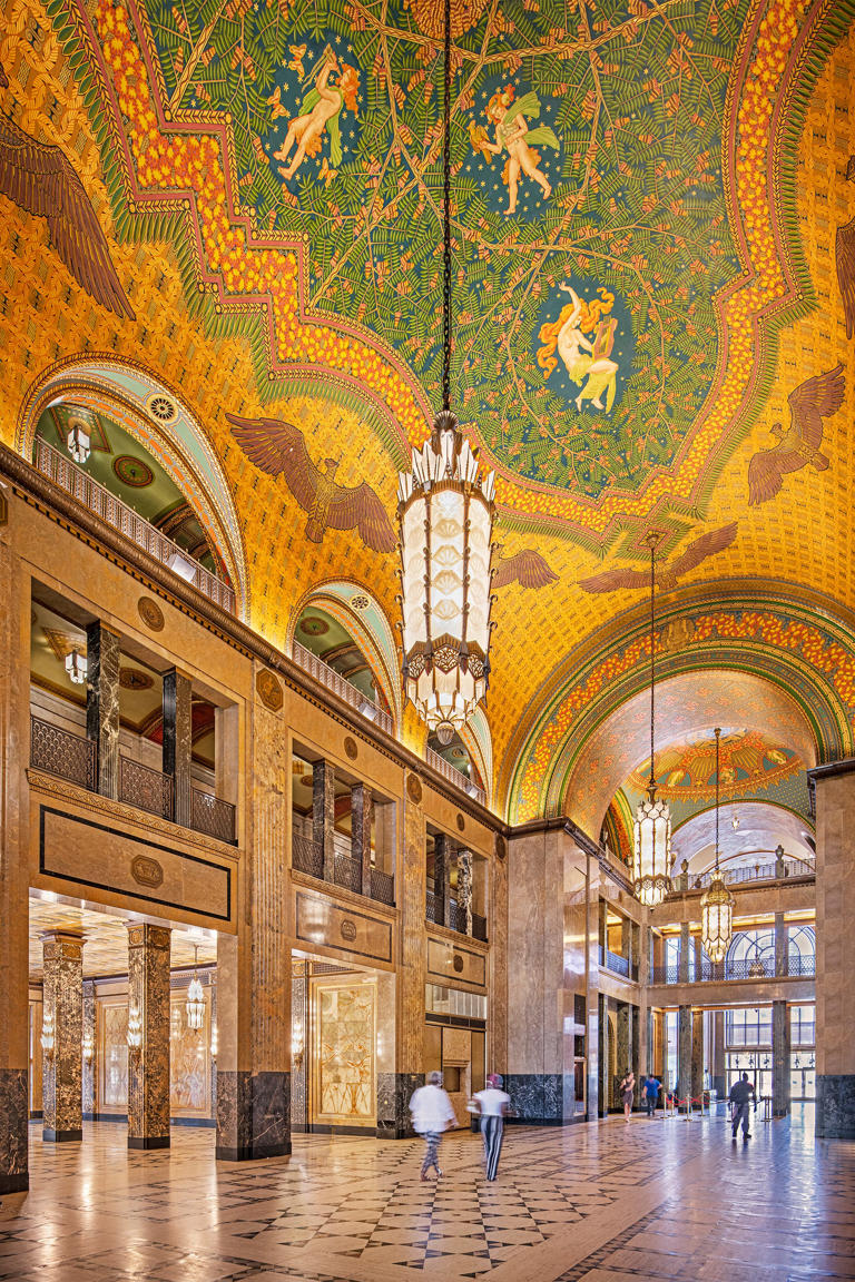 The interior of the Fisher Building.