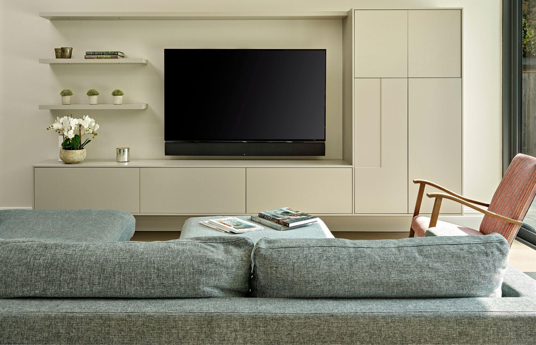 <p>When you come to designing a living room or media room, plan your TV and audio systems first. Think beyond the room to the whole house—do you want to incorporate a <a href="https://www.loveproperty.com/news/79848/how-to-build-a-house-with-integrated-smart-home-tech">home automation system</a> that includes lighting, security and heating controls as well as your TV and audio? Be flexible: keep the space around the TV and audio equipment clear and accessible so it's easy to upgrade in the future.</p>