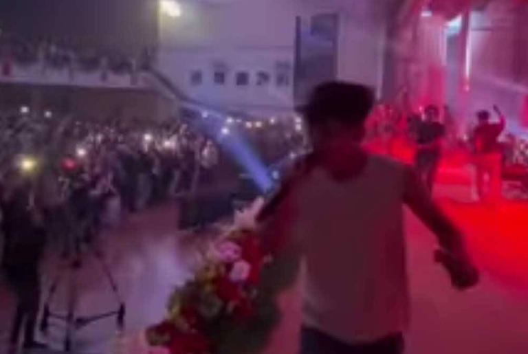 A screenshot of the viral concert video said to be held at a hall of a university in Terengganu.