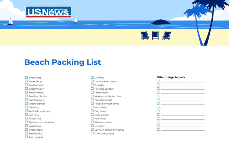 Beach Packing List graphic