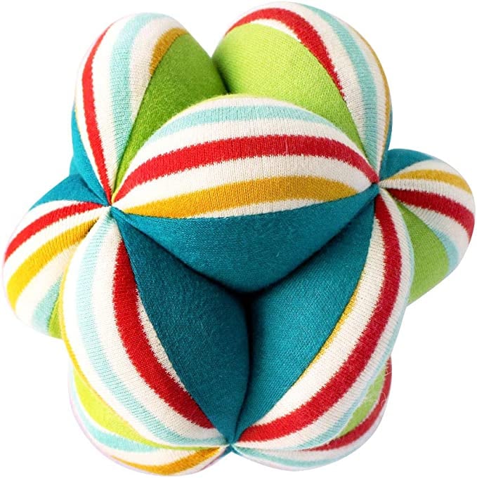 <p><a href="http://www.amazon.com/Shumee-Rattle-Colorful-Pattern-Textured/dp/B082Y6NVKP/">BUY NOW</a></p><p>$23</p><p><a href="http://www.amazon.com/Shumee-Rattle-Colorful-Pattern-Textured/dp/B082Y6NVKP/" class="editor-rtfLink ga-track"><strong>Shumee Colorful Plush Fabric Ball</strong></a> ($23)</p> <p>"Balls with different colors, shapes, fabrics, and sounds are wonderful first toys for babies," Dr. Choi says. "They can explore squeezing, pushing, pulling, rolling, dropping, and throwing."</p> <p>This plush ball is segmented to make it easier for small hands to get a handle on grasping. A rattle and plenty of colors make it multi-sensory, particularly as your baby grows and becomes more attuned to colors.</p>