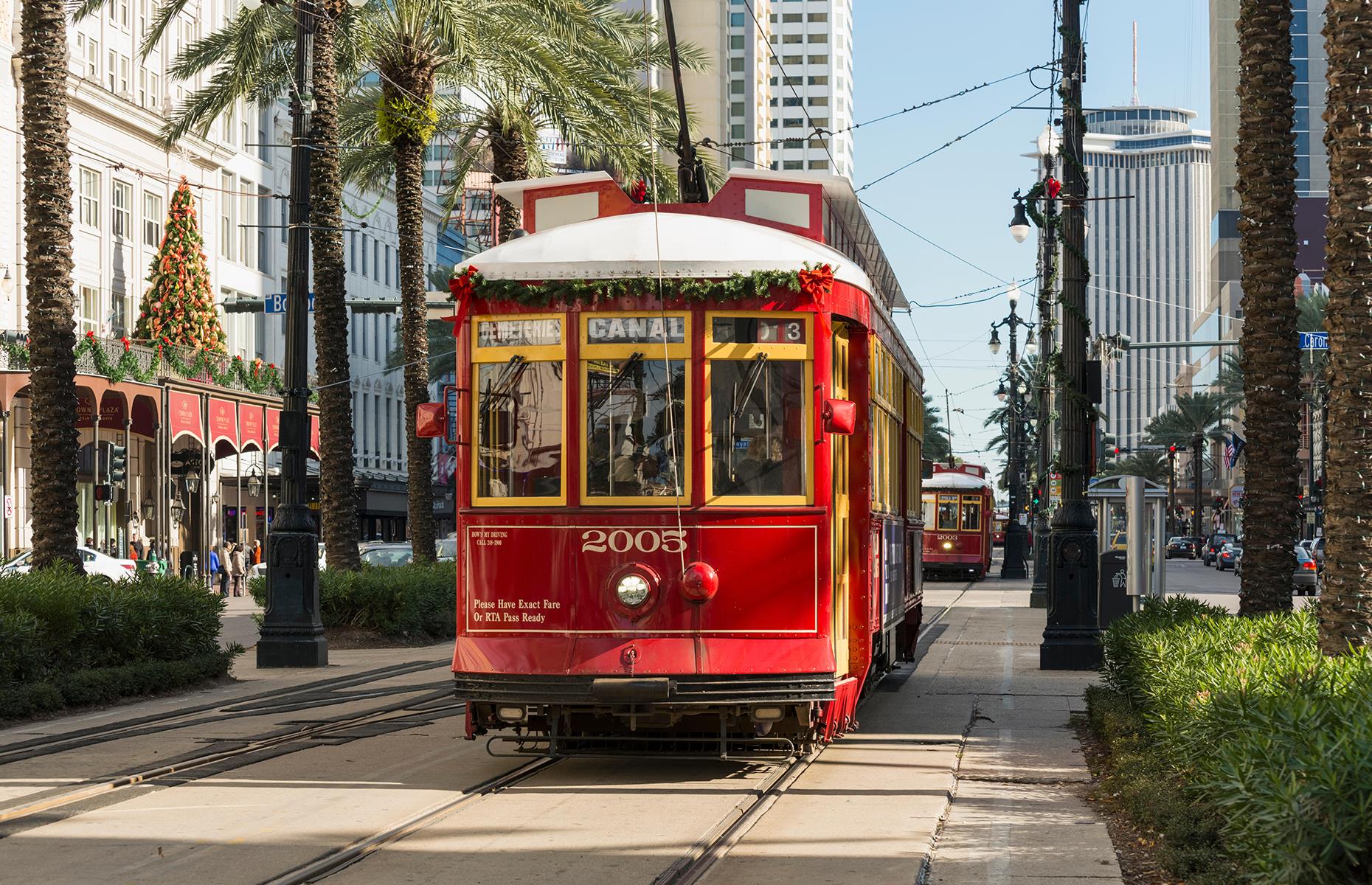<p>It is actively advised to leave your car behind when exploring <a href="http://www.loveexploring.com/guides/74898/explore-new-orleans-the-top-things-to-do-where-to-stay-what-to-eat">the Big Easy</a>, and make the most of the city's famous streetcar system. It connects key areas like the Riverfront and the French Quarter, while the St Charles Avenue Streetcar in particular provides a scenic, tree-lined trip past stunning historic mansions. Beyond the streetcars, the <a href="https://www.norta.com/ride-with-us/how-to-pay/jazzy-passes">RTA's Jazzy Pass</a> gives visitors unlimited access to the city's public transport, while numerous bike paths stretch along the Mississippi River and through City Park. Don't miss out on a riverboat cruise either for a shifting panorama of the city skyline.</p>