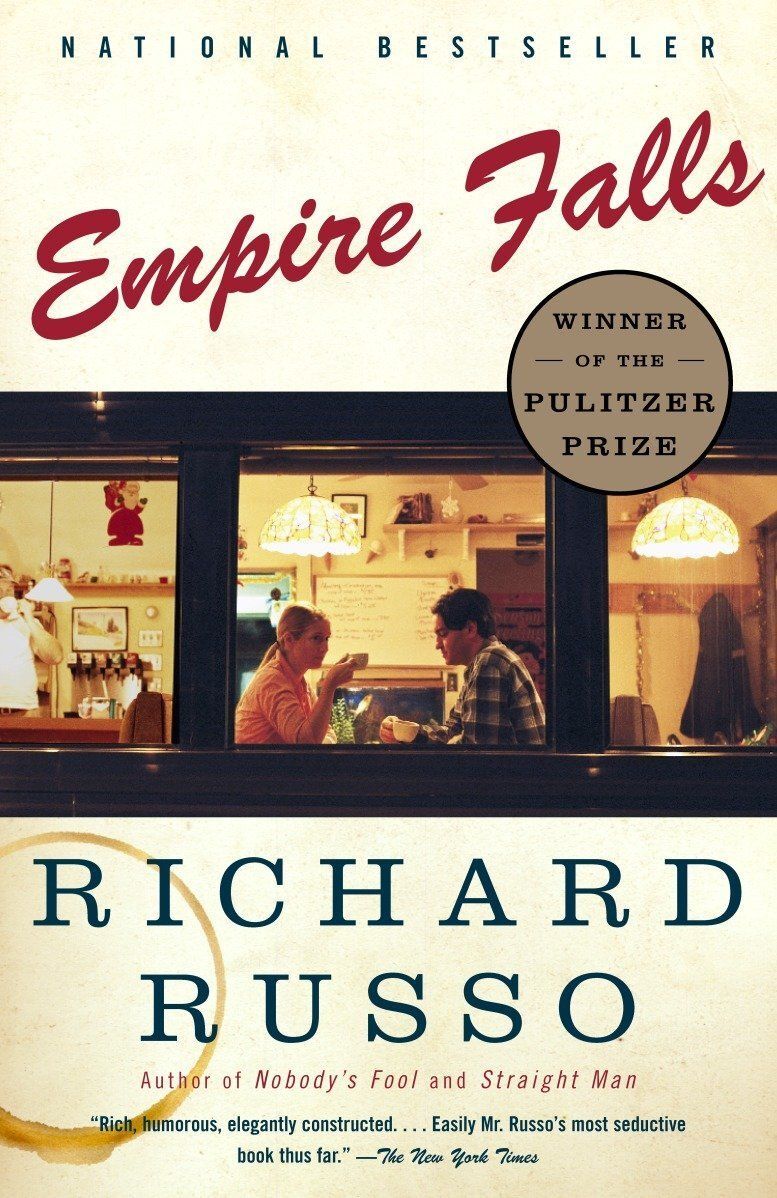 <p>The 2001 novel by Richard Russo won a <a href="https://www.pulitzer.org/winners/richard-russo">Pulitzer Prize</a> for its depiction of blue-collar life in the small Maine town of Empire Falls. <a href="https://www.pw.org/content/an_open_door_a_profile_of_richard_russo">Russo</a>, who has lived in the state with his family since the 1990s, tells the story of Miles Roby, who has slung burgers at the Empire Grill for about two decades, giving up his self-respect, marriage and future in the process.</p>
