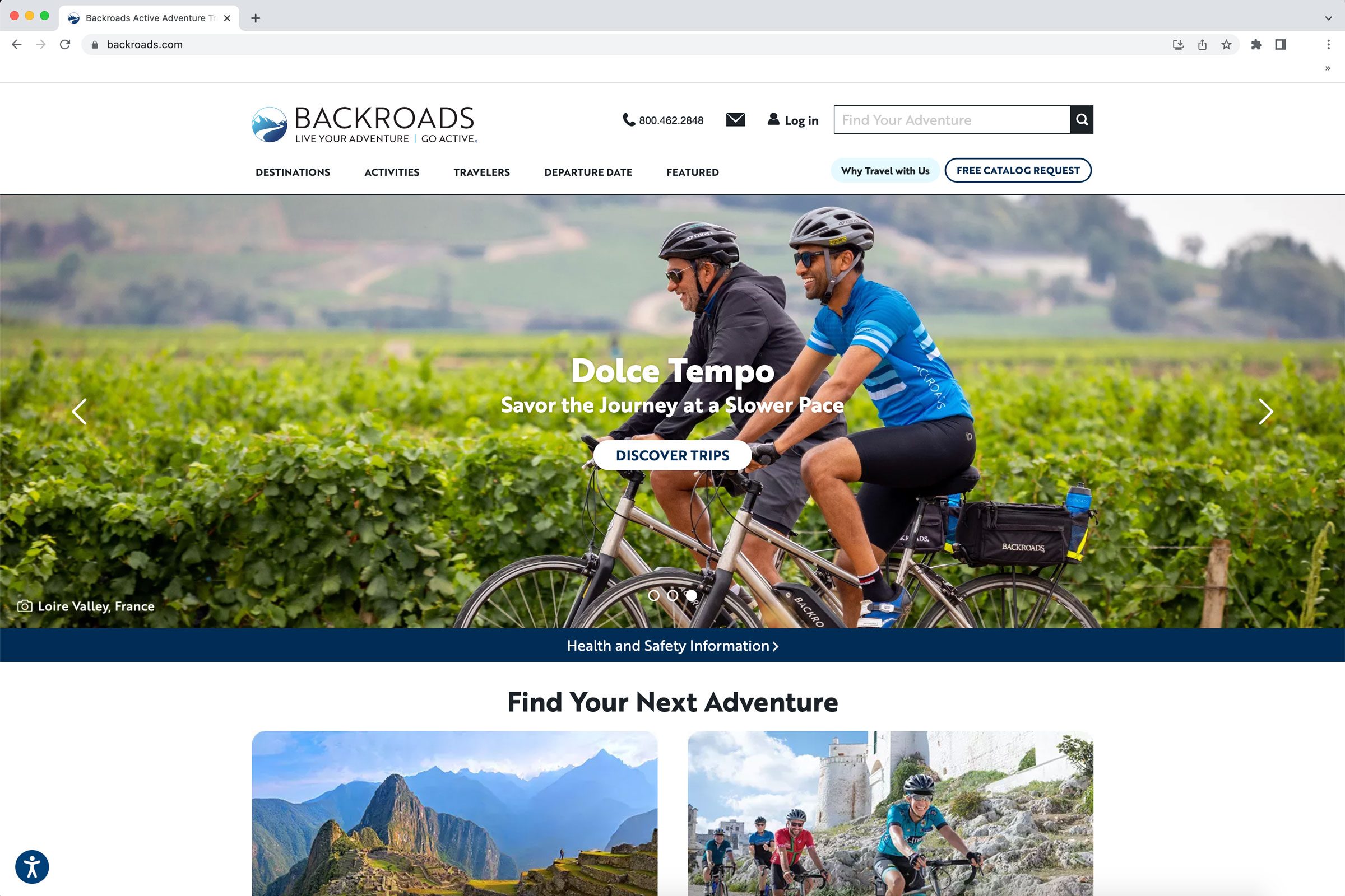 <h3 class=""><strong>Backroads</strong></h3> <h3 class=""><strong>Sample trip: Bordeaux Bike Tour</strong></h3> <p>If you like active vacations and exploring the outdoors, then <a href="https://www.backroads.com/" rel="noopener noreferrer">Backroads</a> may be the perfect tour operator for you. They specialize in European itineraries both for adults-only and for families. Backroads also offers "multi-adventure" tours where, say, a <a href="https://www.rd.com/list/best-bike-trail-in-every-state/" rel="noopener noreferrer">biking trip</a> in Spain will also offer surfing lessons and kayaking. One mom of two 20-somethings shared, "We've taken four multi-sport trips with Backroads, and each one was phenomenal." The trip I have on my dream board is the "Bordeaux & Dordogne Bike Tour," which includes stops at "grand wine estates" and Michelin-star restaurants, a perfect blend of calorie consumption and exercise.</p> <p><strong>Pros:</strong></p> <ul> <li>Range of bicycles available, including electric-assist E-bikes</li> <li>Itineraries for couples, friends or solo travelers</li> <li>Itineraries for families with older teens and 20-plus, a rarity</li> <li>"Dolce Tempo" trip options offer an easygoing pace</li> </ul> <p><strong>Con:</strong></p> <ul> <li>Many trips are only offered seasonally, May to October</li> </ul> <p class="listicle-page__cta-button-shop"><a class="shop-btn" href="https://www.backroads.com/">Learn More</a></p>