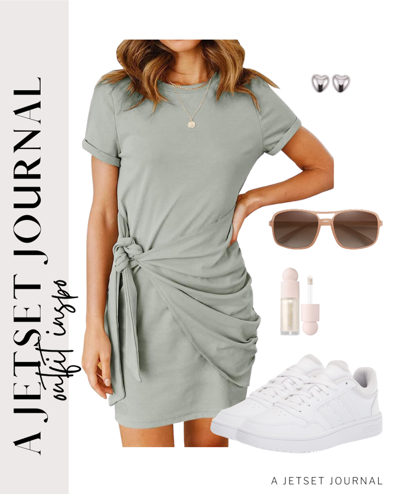 Easy Ways to Style Dresses and White Sneakers