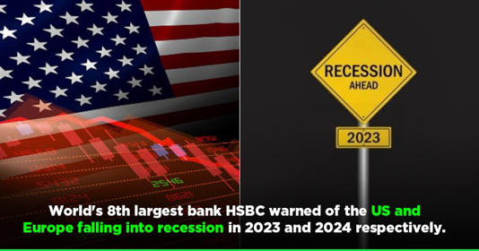  UK's Largest Bank HSBC Warns Of US Falling Into Recession This Year, Entire Europe By 2024 
