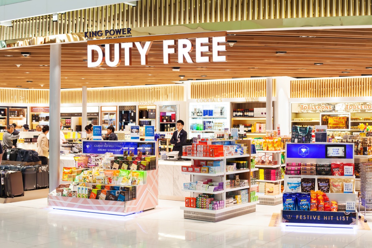<p>Those who've traveled internationally know that airports go to great lengths to entice you into purchasing at duty-free shops, often forcing departing passengers to walk directly through the shelves of expensive items to get to their gates. But while these might seem like a great last-minute gift option, you shouldn't be fooled by the pricey lineup.</p><p>"Be wary about buying alcohol and perfumes at the airport's duty-free shop, as sometimes the prices are way higher than at a normal retail store," says <strong>Justin Albertynas</strong>, travel expert and CEO of <a rel="noopener noreferrer external nofollow" href="https://www.ratepunk.com/">hotel booking engine</a> RatePunk. "It's important to research and compare the local prices to make the right financial decisions."<p><strong>READ THIS NEXT: <a rel="noopener noreferrer external nofollow" href="https://bestlifeonline.com/clothing-items-not-to-wear-through-airport-security-news/">7 Clothing Items to Never Wear Through Airport Security, Experts Say</a>.</strong></p></p>