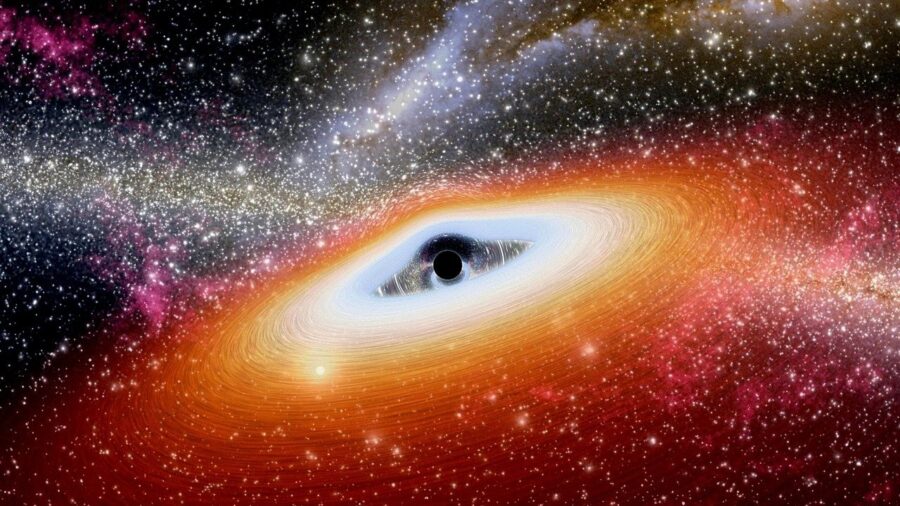 Artist’s rendering of a supermassive black hole