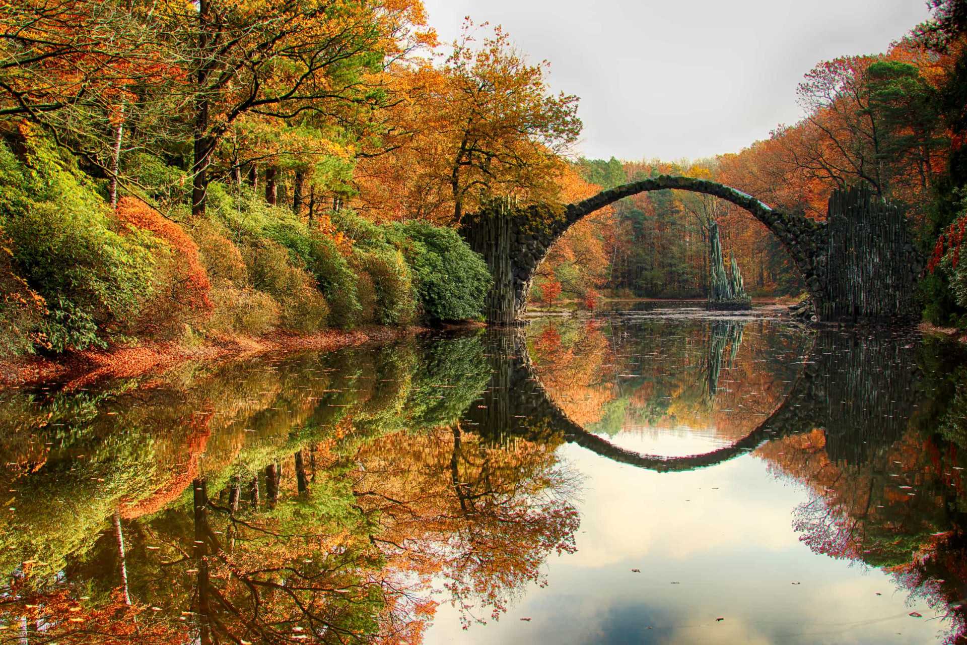 <p>The delicately arched man-made bridge known as the Rakotzbrücke spans a lake in Kromlau's Rhododendron Park. Dating back to 1860, the bridge is designed to create a perfect circle when it's reflected in still waters. It's also known as the Devil's Bridge due to the belief that the magical circle must be the hands of the devil. It's arguably the best example of its kind in the world.</p><p><a href="https://www.msn.com/en-us/community/channel/vid-7xx8mnucu55yw63we9va2gwr7uihbxwc68fxqp25x6tg4ftibpra?cvid=94631541bc0f4f89bfd59158d696ad7e">Follow us and access great exclusive content every day</a></p>